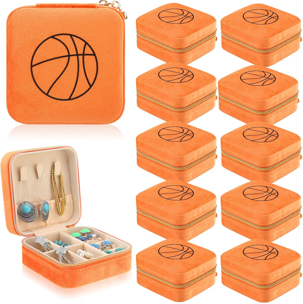Huquary 12 Pc Basketball Jewelry Travel Boxes Team Gifts Favors Orange New